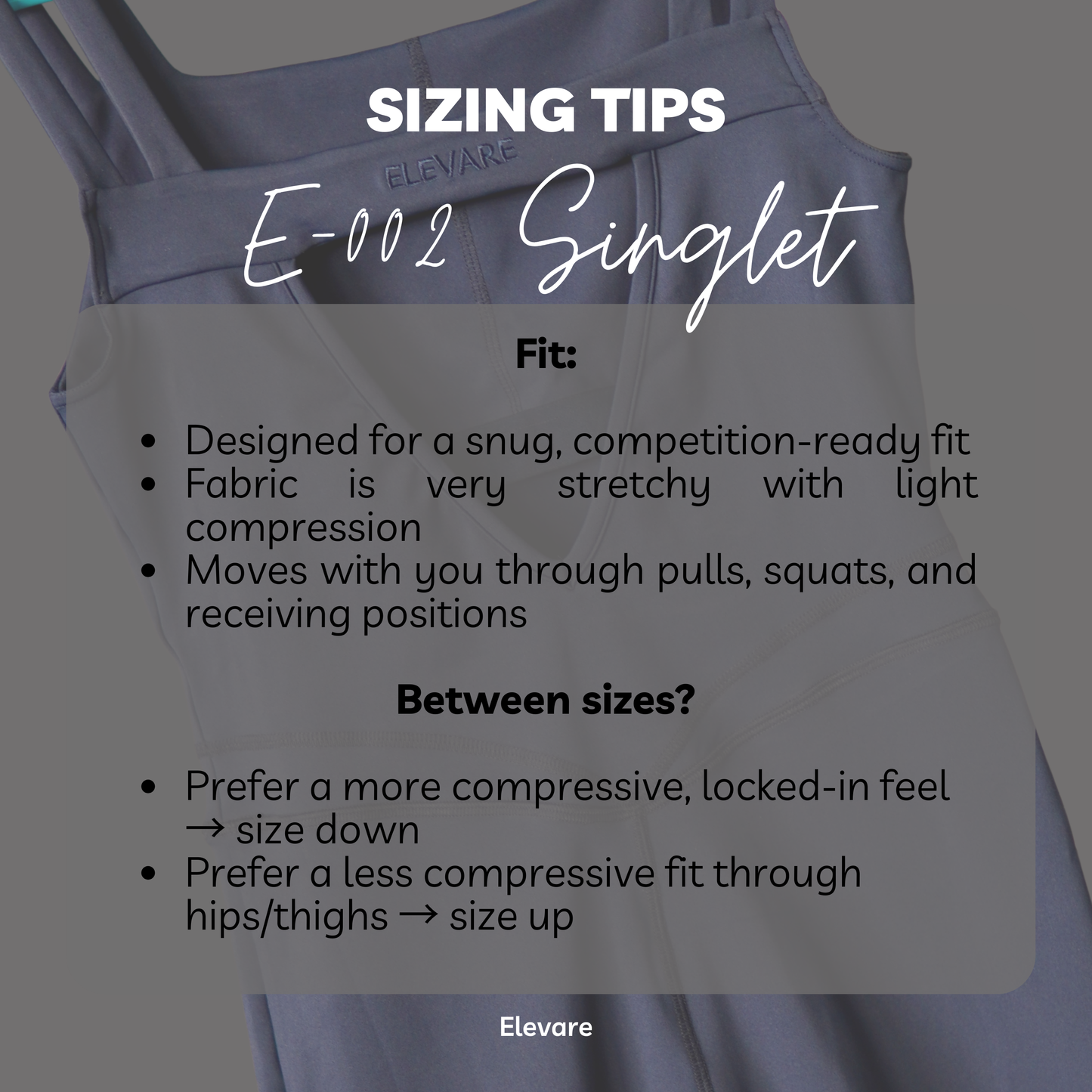 E-002 | Elevare Women's Weightlifting Singlet