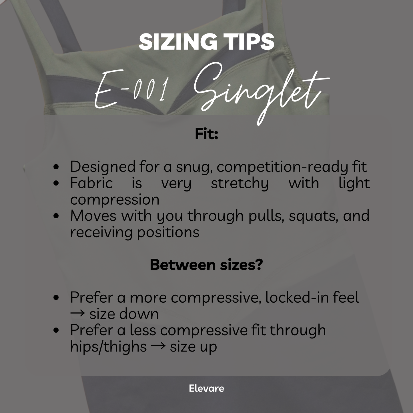 E-001 | Launch Edition - Elevare Women's Weightlifting Singlet