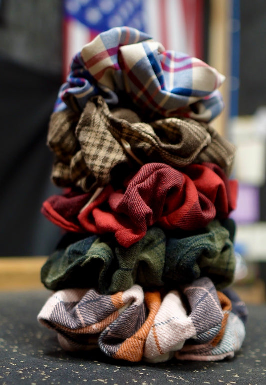 Upcycled Flannel Oversized Scrunchie