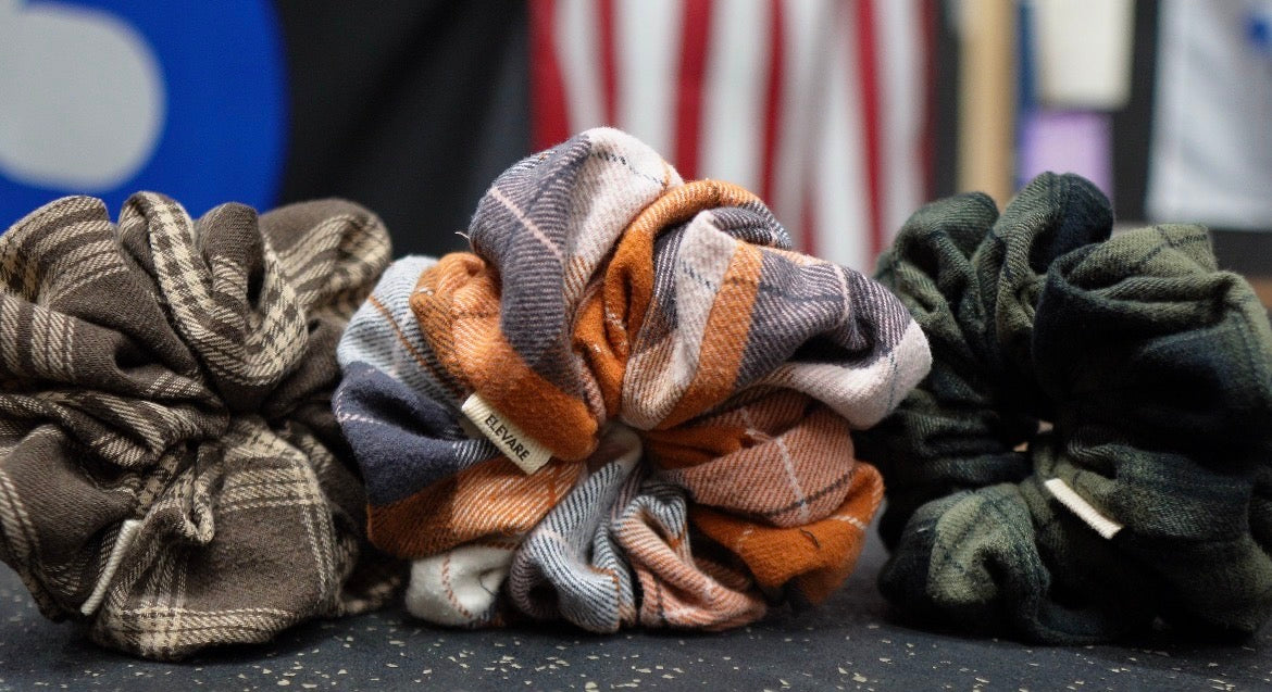 Upcycled Flannel Oversized Scrunchie
